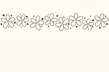 Template of a banner with flowers and copyspace. Mother’s Day, Women’s Day and Valentine’s Day background. Vector