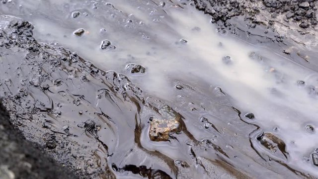 Iceland glacier mud detail. Melting glacier in Iceland.