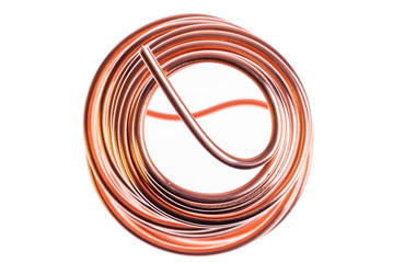Copper cable isolated on white background