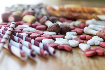 Dog tasty colored biscuits, snacks for dogs 