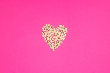 Romantic Valentine heart on pink background 