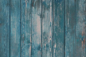 Natural backdrop. Old Weathered Shabby Blue Wooden. Narrow wooden boards in blue. Gray and light...