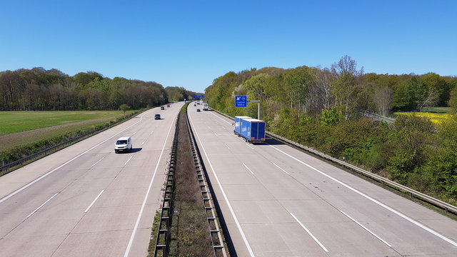 Empty highway A7 in Germany