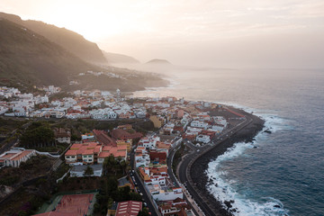 Fototapeta premium Garachico small town in the north of Tenerife aerial view