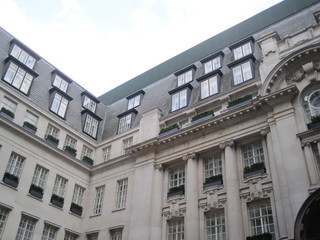 facade of a building corner in London