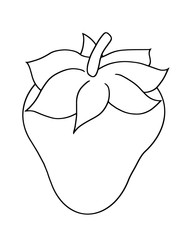 Vector coloring book for children in the form of strawberries. Contour drawings and icons.