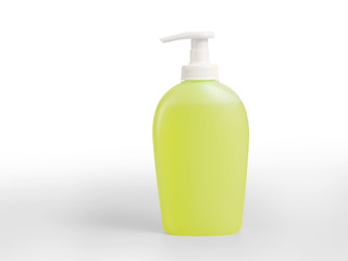 Obraz na płótnie Canvas Green liquid soap or sanitizer dispenser isolated with clipping path