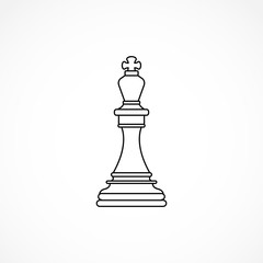 King Chess piece line icon. Chess icon on white background for web and mobile