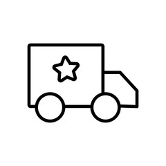delivery service truck line style icon