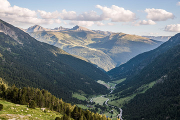 river valley through the mountains of andorra