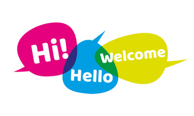 Bubbles with Greetings Hi Hello Welcome