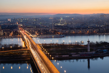Evening scenic view on Vienna in evening