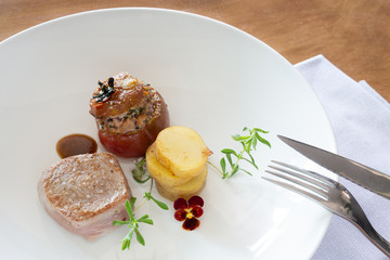 veal medallion with potato
