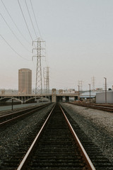 Fototapeta na wymiar Railroad tracks in Los Angeles, California