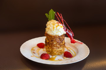 Aveyron brosch cake with whipped cream