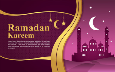 Ramadan Kareem or Eid mubarak greeting background Islamic.