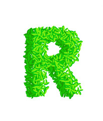 Creative letter of the English alphabet. Letter with abstract liquid form with a mesh gradient on a white background. Vector illustration.