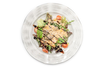 Vegetable salad on a white background