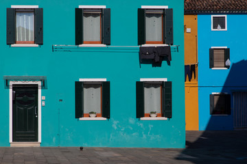 Fototapeta na wymiar Colorful houses at Burano island Italy