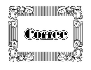 Coffee cup and text. Use it for print or web poster design.