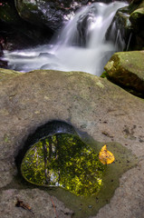 small waterfall in autumn