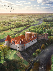 Bauska castle near a river