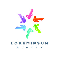 People team colorful logo design ready to use