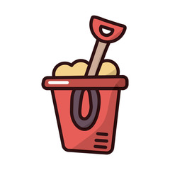 sand bucket and shovel fill style icon
