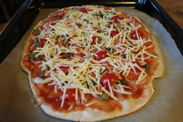 Pizza avant cuisson