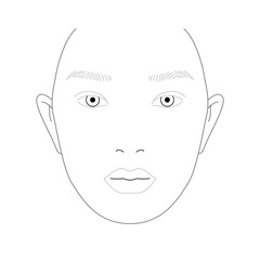 Face chart of female makeup