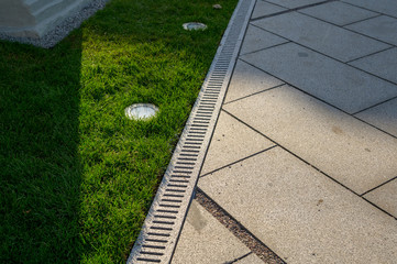 stone concrete grill for rainwater drainage use in architectural design