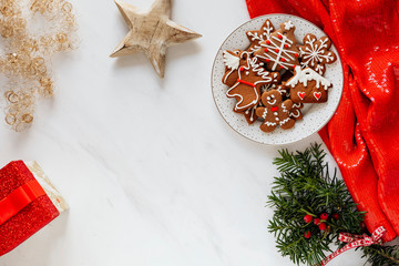 Christmas gingerbread cookie banner