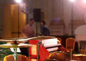 Obraz premium Percussion instrument. Percussion plate in a chamber concert hall. Drums