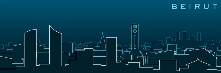 Fototapeta premium Beirut Multiple Lines Skyline and Landmarks