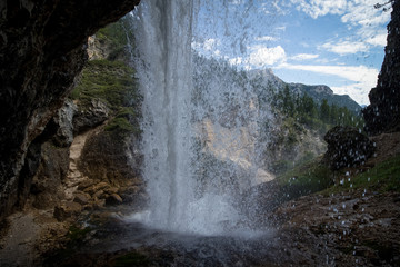 Waterfall in the Dolomite Mountains