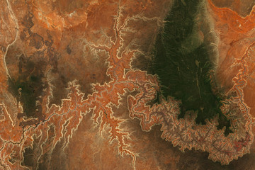 Marble Canyon, a section of the Colorado River in Northern Arizona, USA seen from space - contains modified Copernicus Sentinel Data (2019) - 341095968