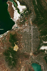 High resolution image of Salt Lake City in Utah, USA - contains modified Copernicus Sentinel Data...