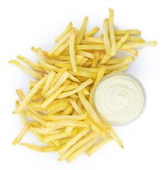 French Fries isolated on white background (close-up shot)