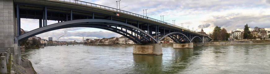 Steel bridge over the Rhine river