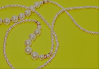 Pearl beads, pink color, beautiful decoration.