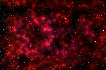 Fototapeta na wymiar Abstract space background. Illustration of large cluster of stars, red nebula.