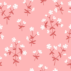 Vector seamless floral pattern with chicory flowers. Cute simple design for wallpaper, fabric, textile, wrapping paper