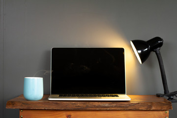 An office set up for working from home. 