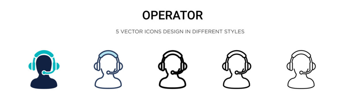 Operator Icon In Filled, Thin Line, Outline And Stroke Style. Vector Illustration Of Two Colored And Black Operator Vector Icons Designs Can Be Used For Mobile, Ui,