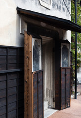 Traditional Japanese house in historic district of Kiso-Fukushima, an old post town along Nakasendo road