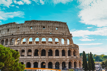 Fototapeta na wymiar Coliseum or Flavian Amphitheatre or Colosseo or Colosseum, Rome, Italy.