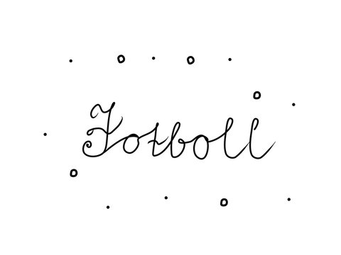 Fotboll phrase handwritten with a calligraphy brush. Football in swedish. Modern brush calligraphy. Isolated word black