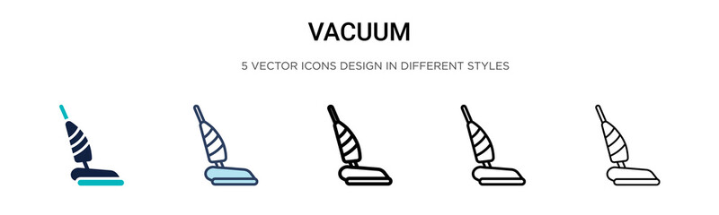 Vacuum icon in filled, thin line, outline and stroke style. Vector illustration of two colored and black vacuum vector icons designs can be used for mobile, ui,