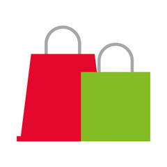 shopping bags market isolated icons