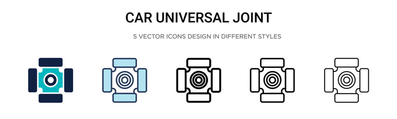 Car universal joint icon in filled, thin line, outline and stroke style. Vector illustration of two colored and black car universal joint vector icons designs can be used for mobile, ui, - obrazy, fototapety, plakaty